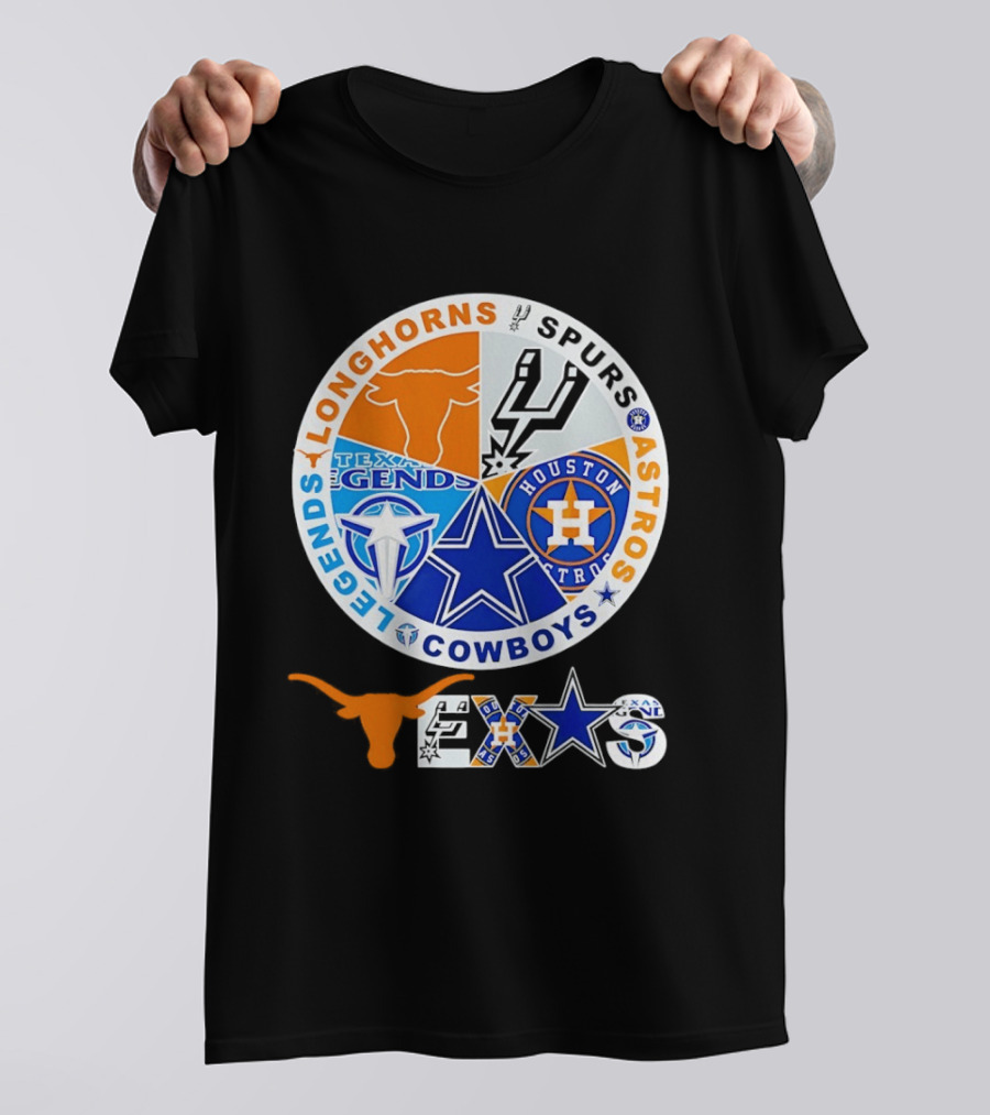 Texas Longhorns Spurs Astros Cowboys Legends Pride T-Shirt
