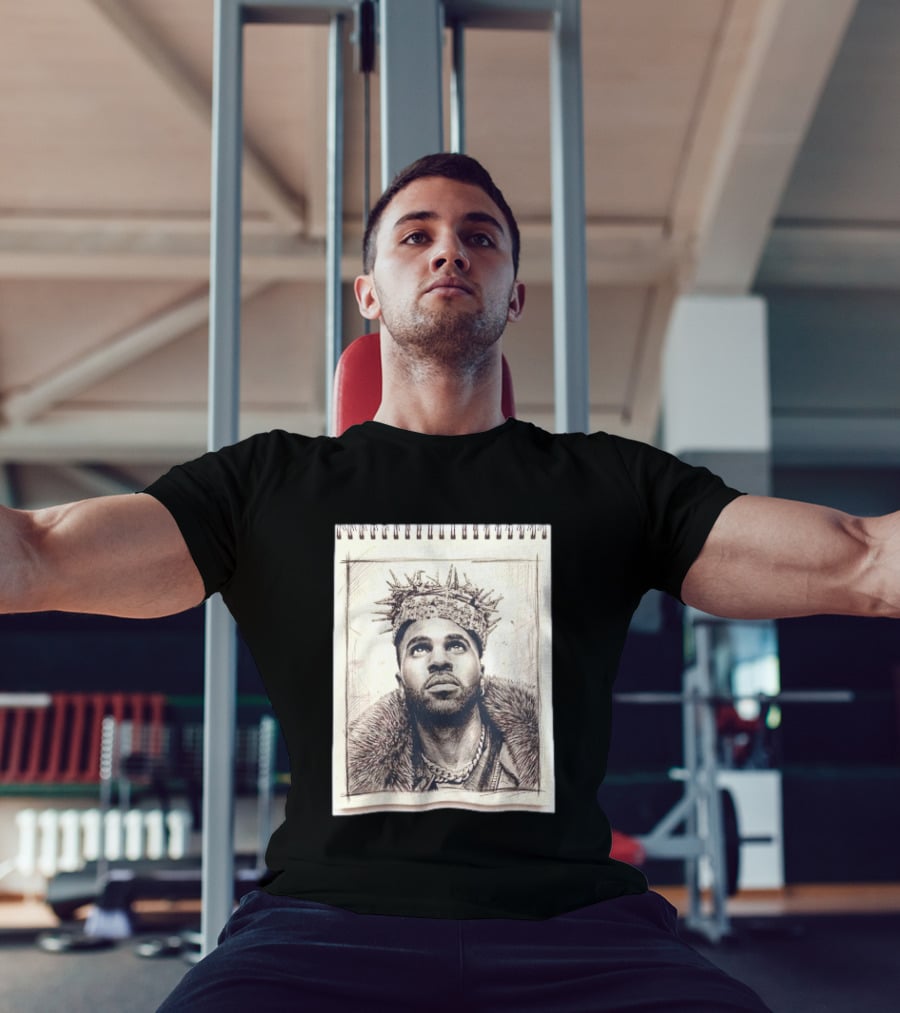 The Big Jason Derulo Sketchbook Crown Fur Chain T-Shirt