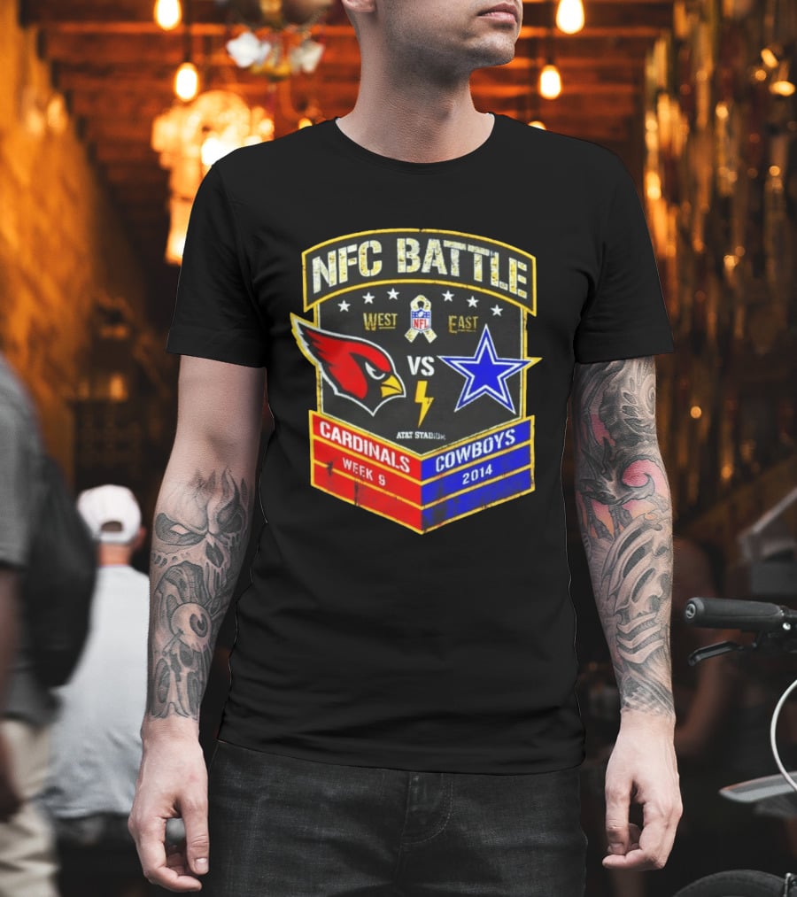 NFC Battle Cardinals Vs Cowboys 2014 Week 9 West East AT&T Stadium T-Shirt