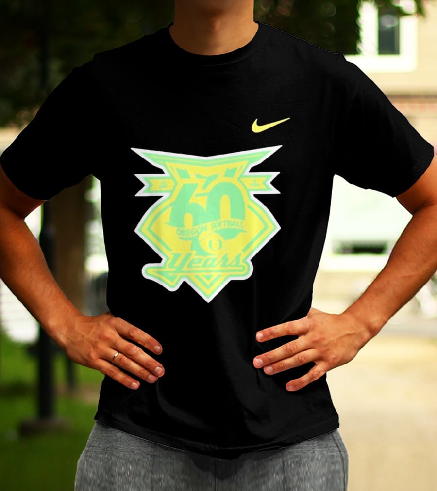 Oregon Softball 60 Years Anniversary Club Nike T-Shirt