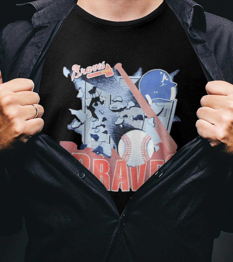 Braves Atlanta MLB 1994 Baseball Bat And Helmet T-Shirt