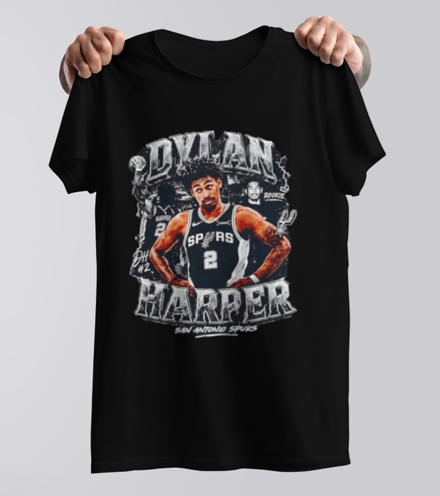Dylan Harper #2 Rookie San Antonio Spurs T-Shirt