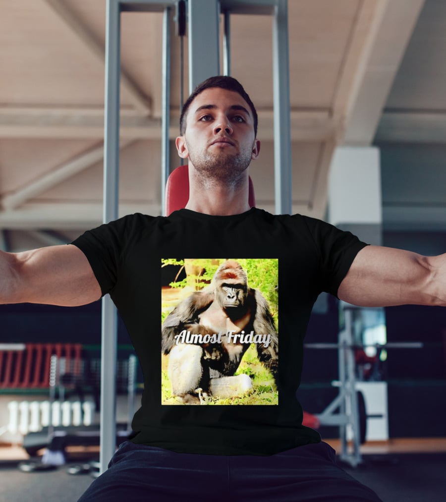 Almost Friday Gorilla Relaxing In Nature T-Shirt