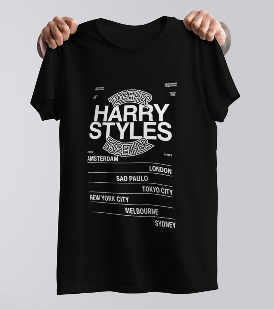 Harry Styles Together Tour 2026 Amsterdam London Sao Paulo Tokyo New York Melbourne Sydney T-Shirt