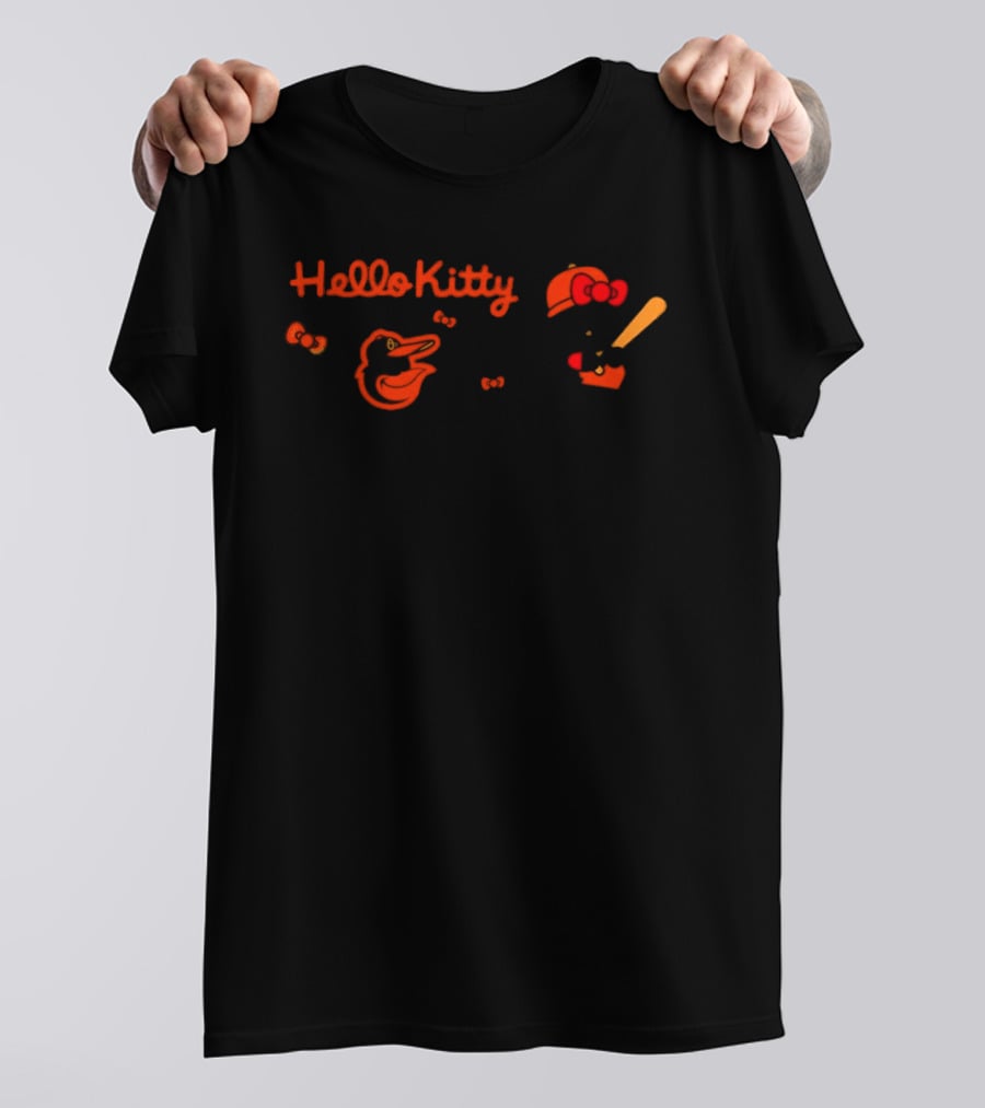 Hello Kitty Baltimore Orioles MLB Collaboration T-Shirt