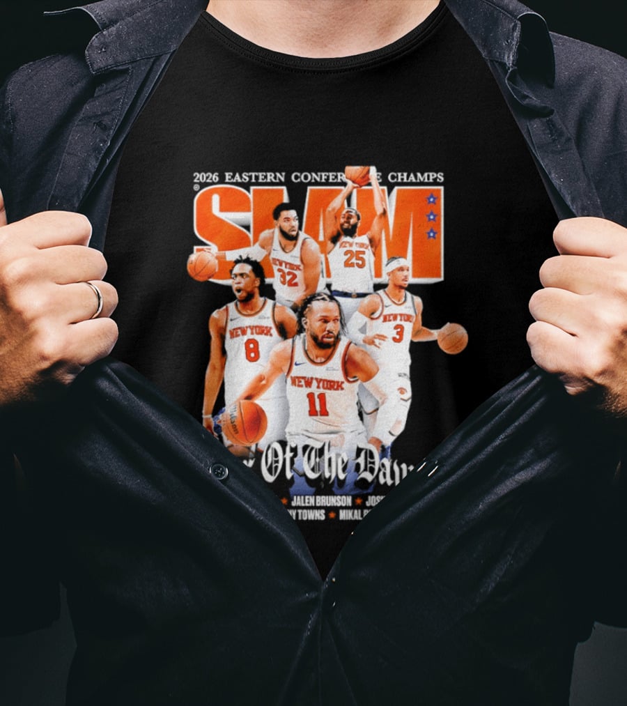 2023 Eastern Conference Champs New York Knicks SLAM Year Of The Dawgs Jalen Brunson Josh Hart Karl Anthony Towns T-Shirt