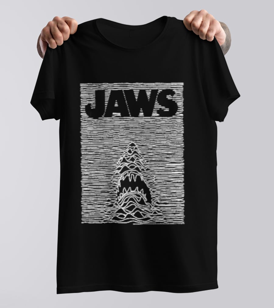 Jaws Unknown Pleasures Album Cover Mashup T-Shirt