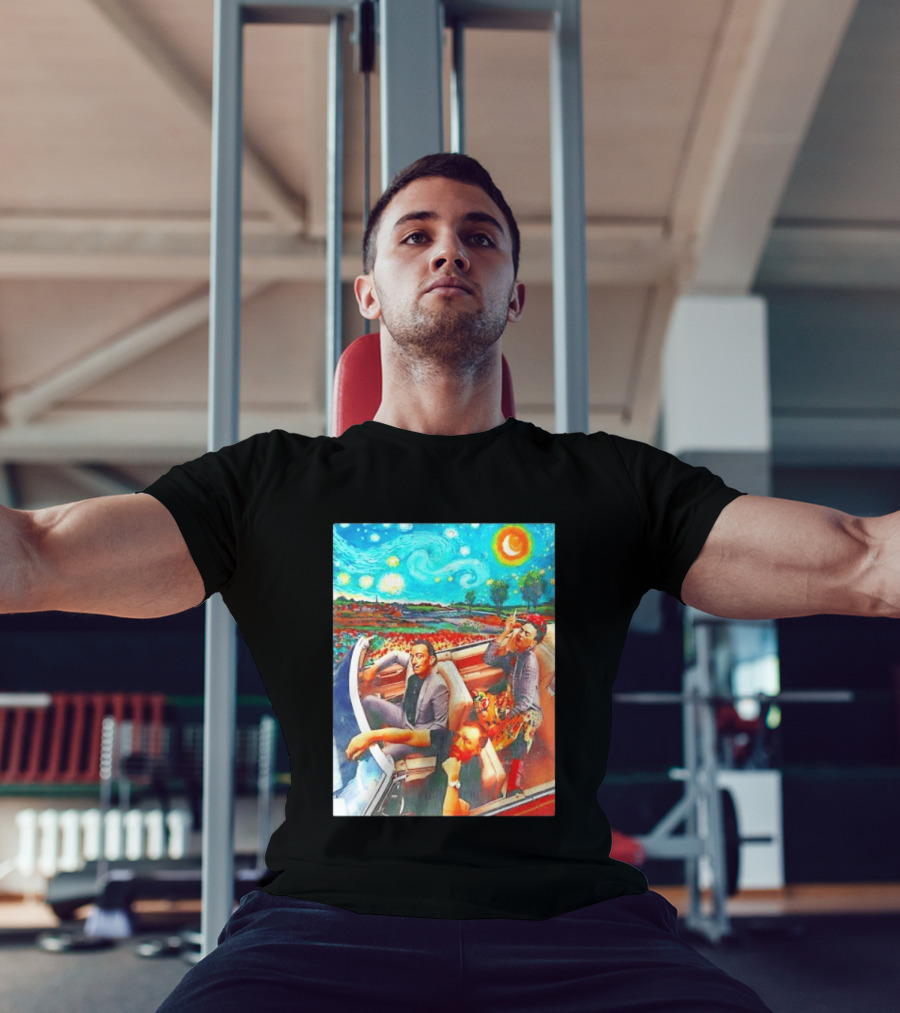 Salvador Dalí Frida Kahlo Vincent Van Gogh Starry Night Road Trip T-Shirt