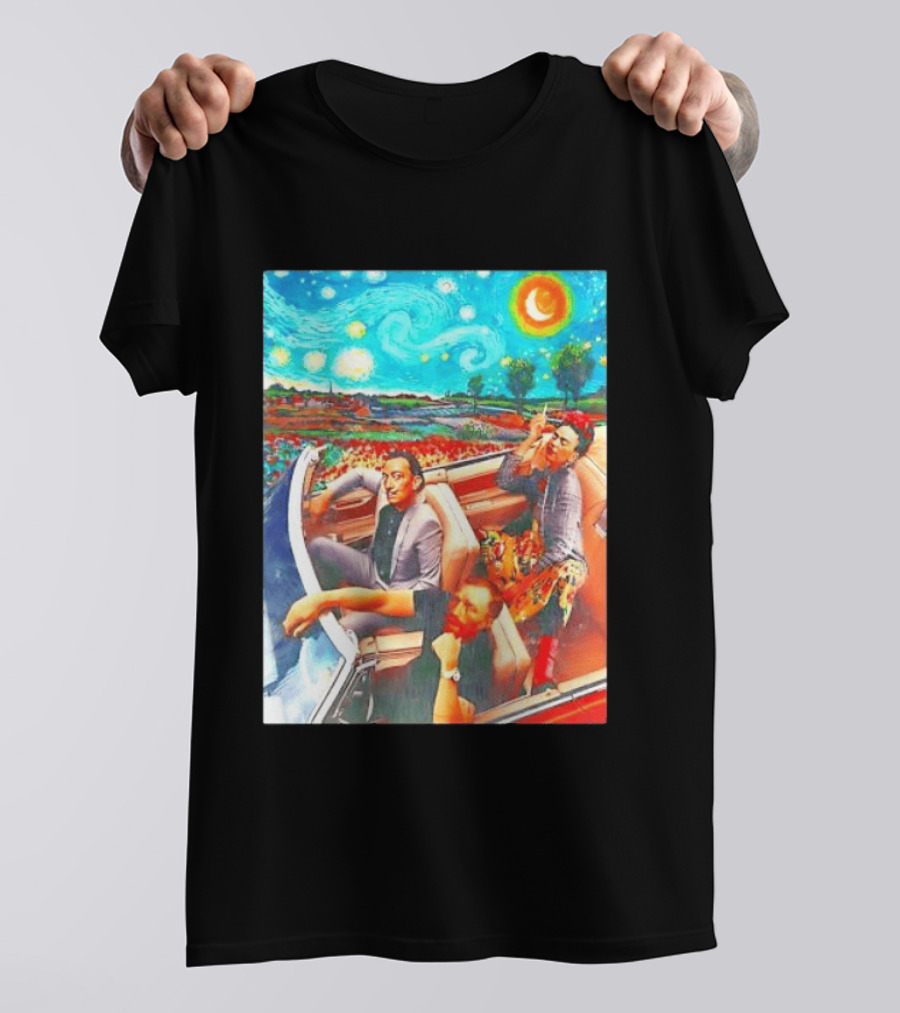 Salvador Dalí Frida Kahlo Vincent Van Gogh Starry Night Road Trip T-Shirt