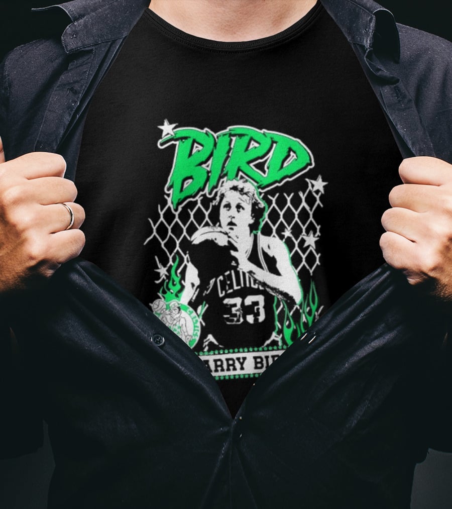 Boston Celtics Larry Bird NBA Player Number 33 T-Shirt