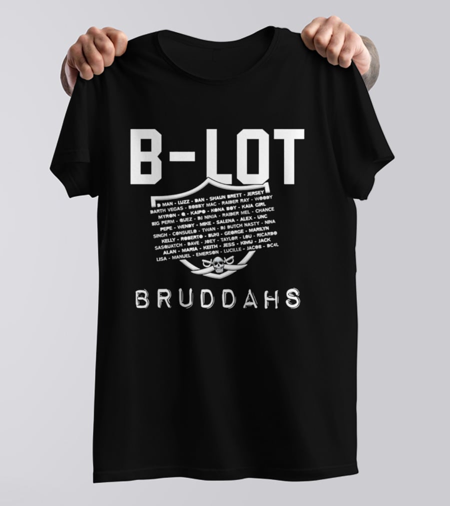 Las Vegas Raiders B Lot Bruddahs DJ Midas Sean Brett DJ Jersey Players Names T-Shirt