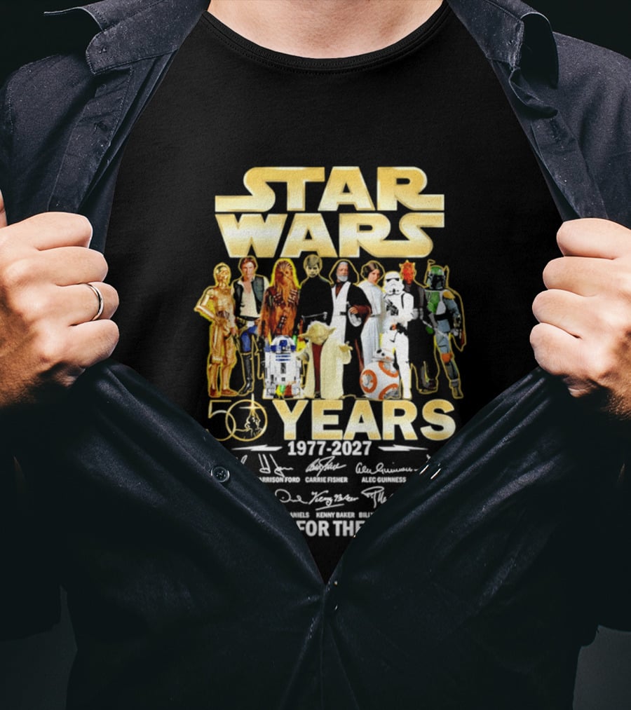 Star Wars 50 Years 1977 2027 Thank You For The Memories With Iconic Signatures T-Shirt