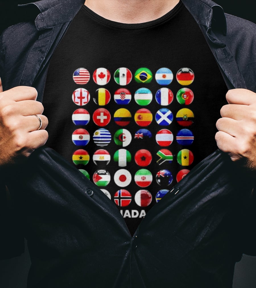 USA Canada Mexico Soccer Tournament All Country Flags United Nations Football Nations T-Shirt