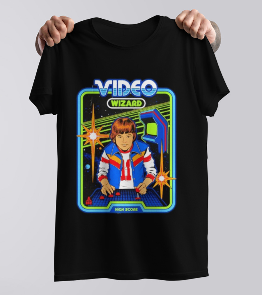 Video Wizard High Score Classic Nerds Vintage Arcade T-Shirt