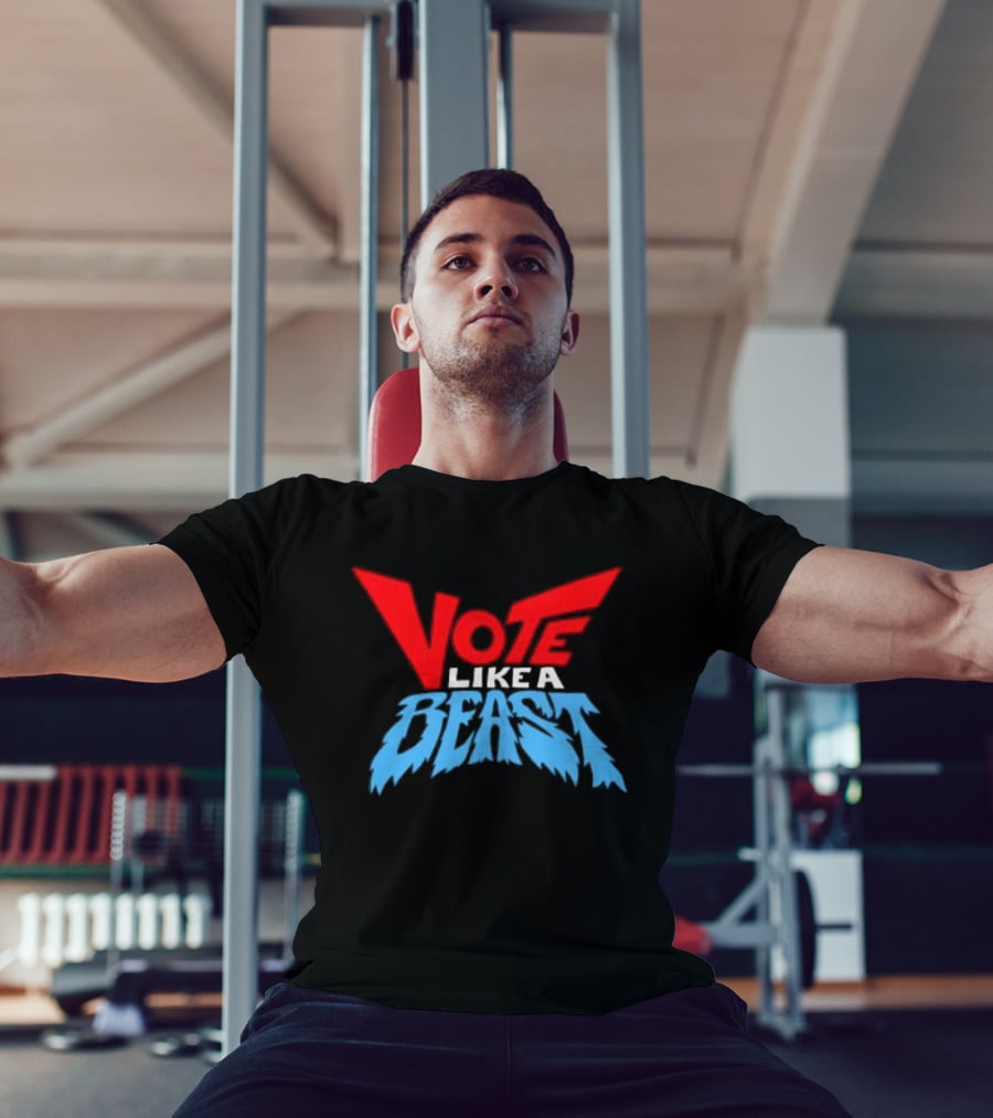 Vote Like A Beast Bold Red Blue T-Shirt