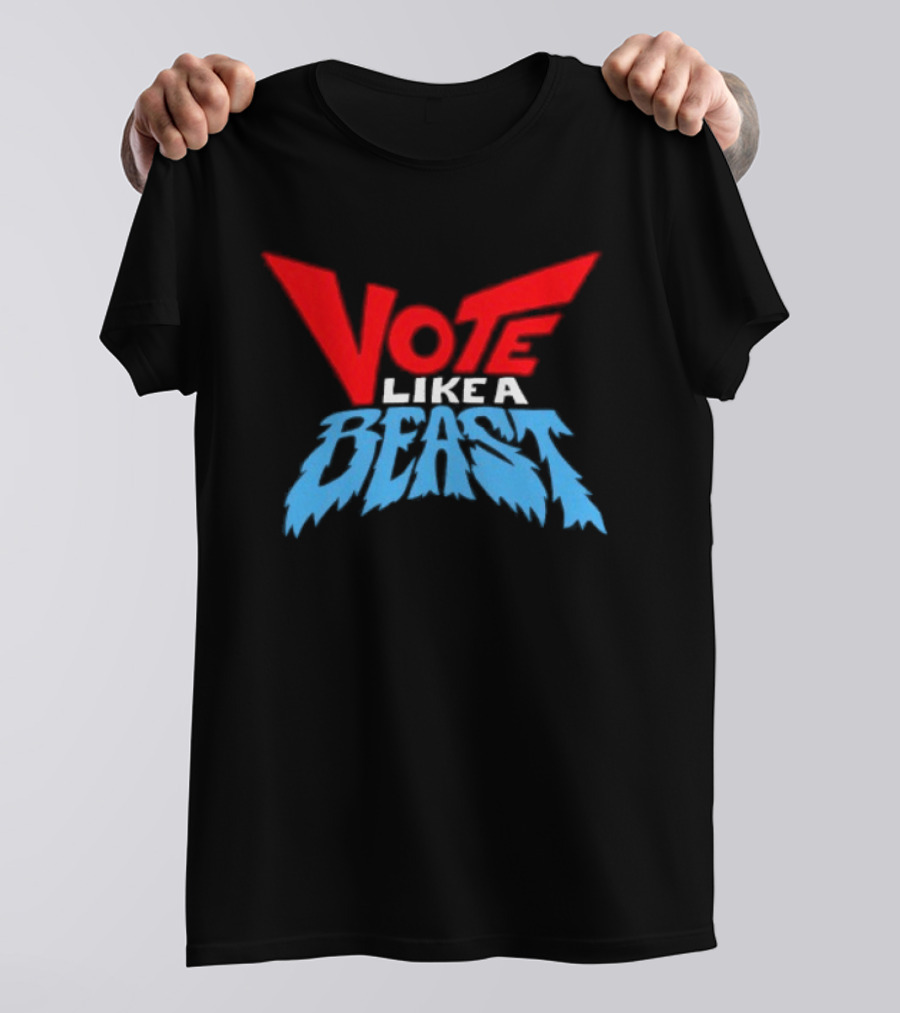 Vote Like A Beast Bold Red Blue T-Shirt