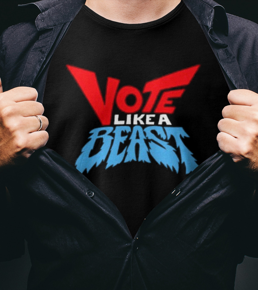 Vote Like A Beast Bold Red Blue T-Shirt