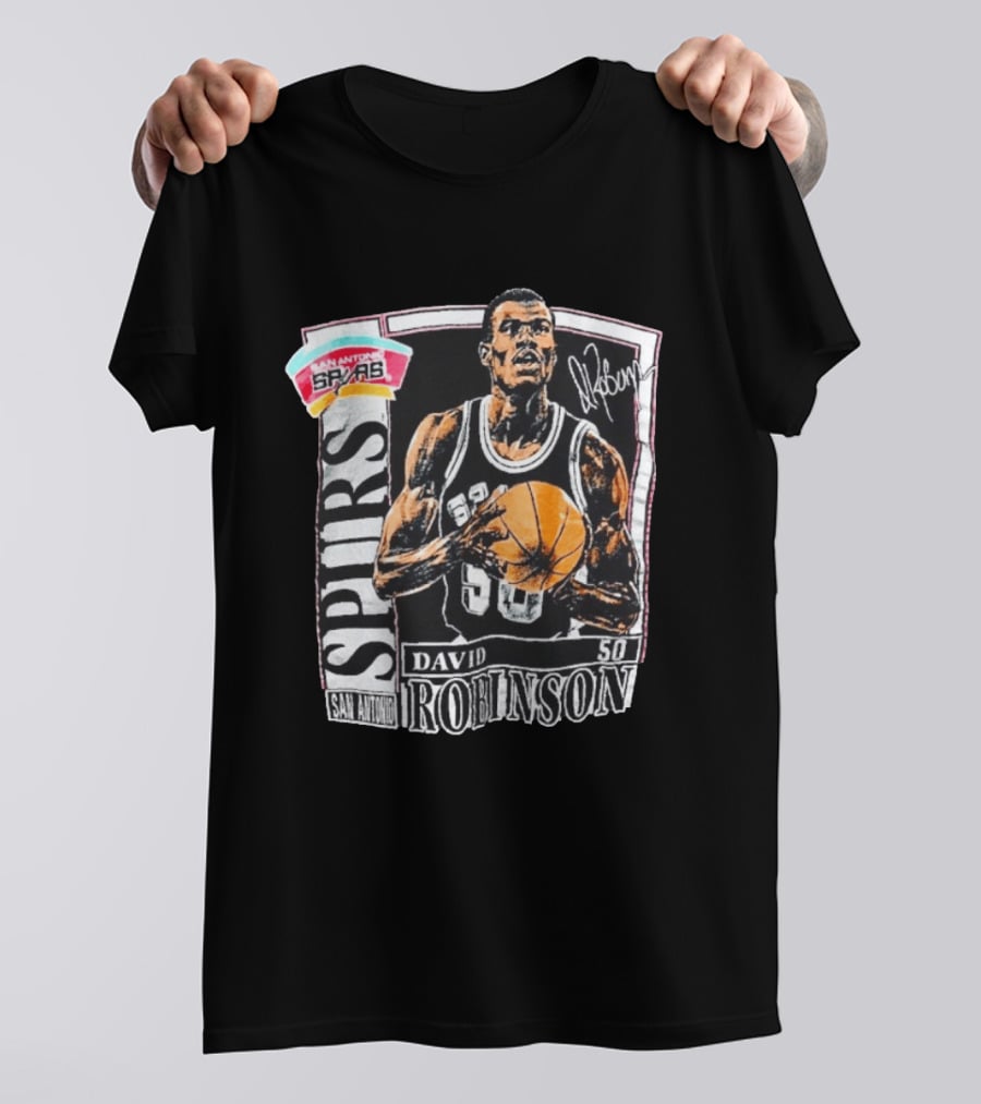 David Robinson San Antonio Spurs 50 Signature 90s Retro Basketball T-Shirt