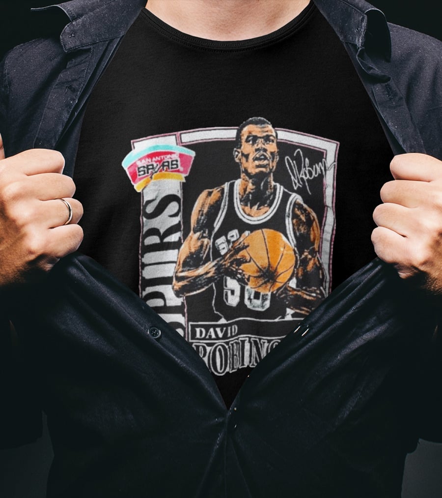 David Robinson San Antonio Spurs 50 Signature 90s Retro Basketball T-Shirt
