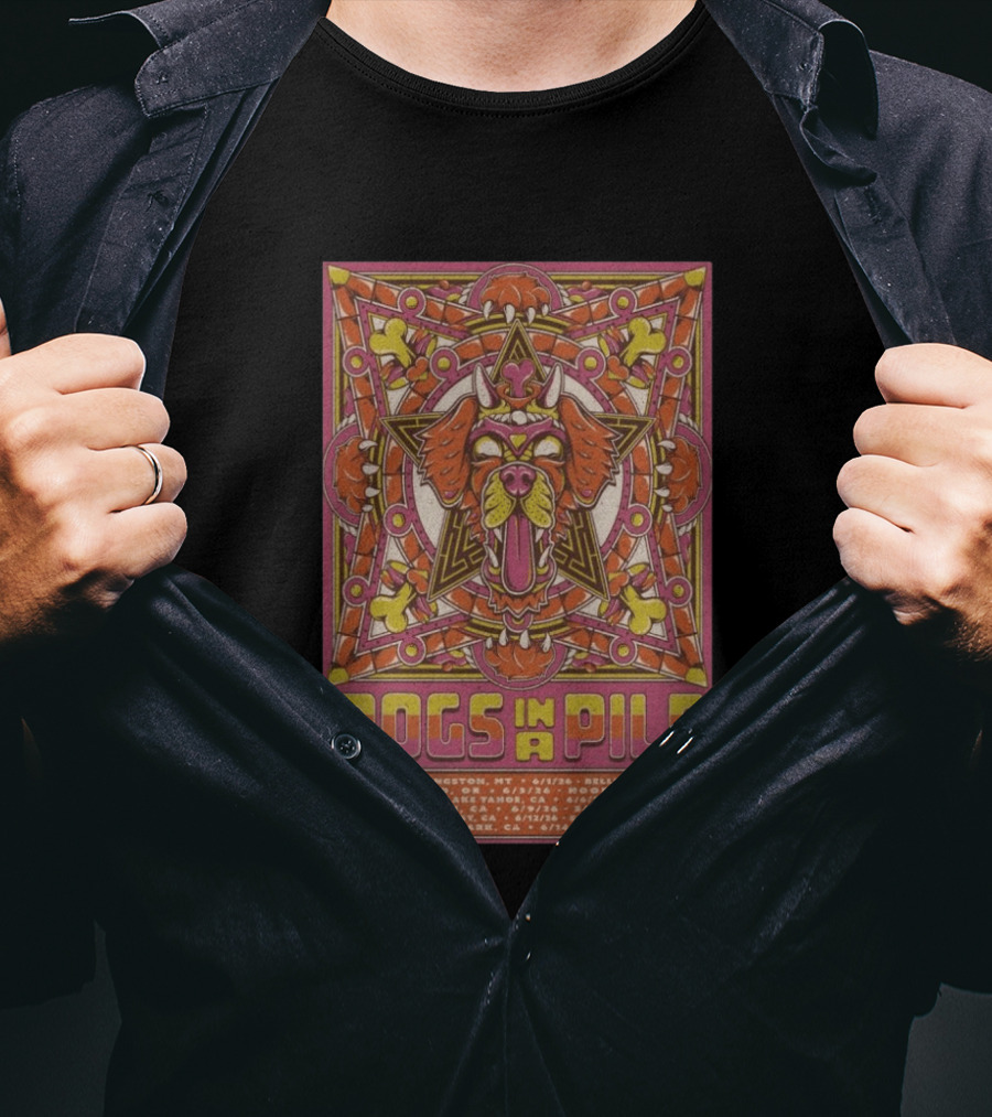 Dogs In A Pile West Coast 2026 Tour Dates And Locations T-Shirt