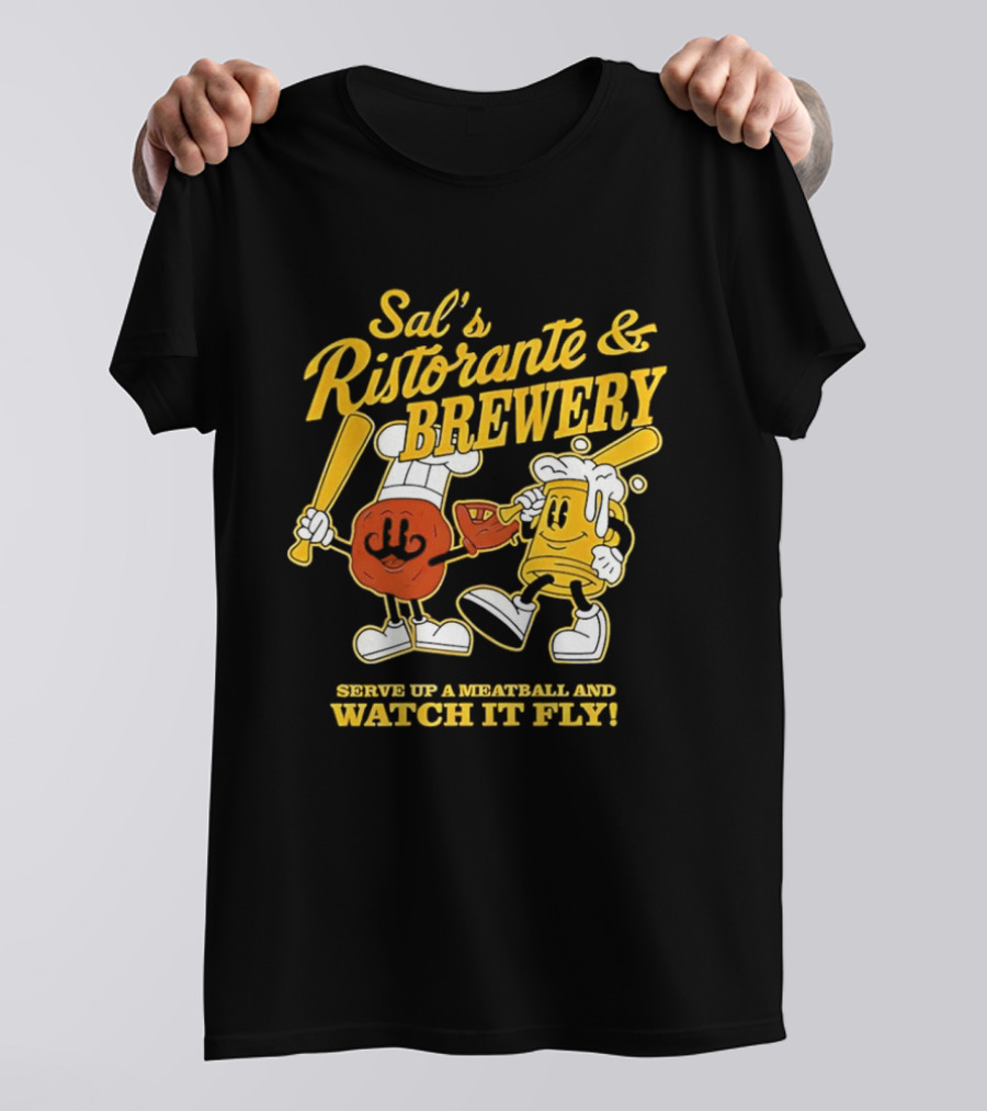 Baseball Sal’s Ristorante Brewery Serve Up A Meatball And It Fly T-Shirt
