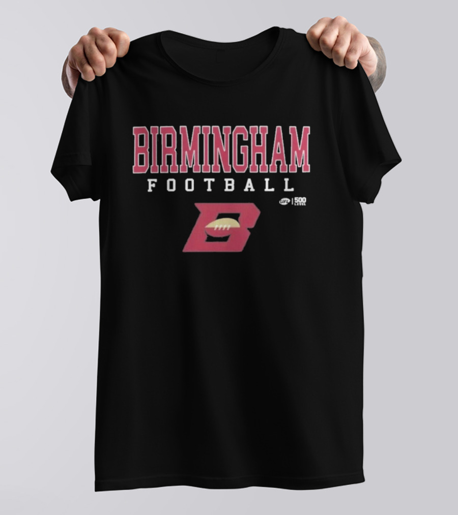 Birmingham Football Stallions UFL Letter B Football Icon Red T-Shirt