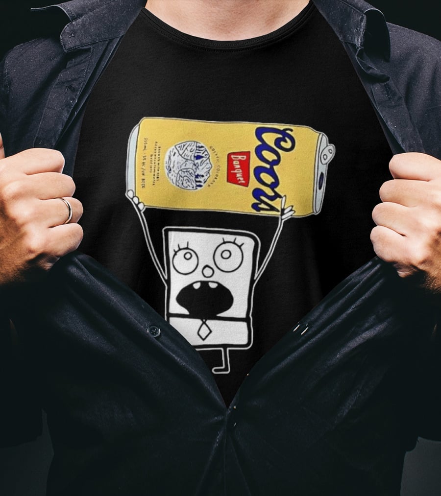 Coors Banquet Blocky Comic 355mL 5 Alc Vol Golden Colorado ESTD 1873 Refreshing T-Shirt