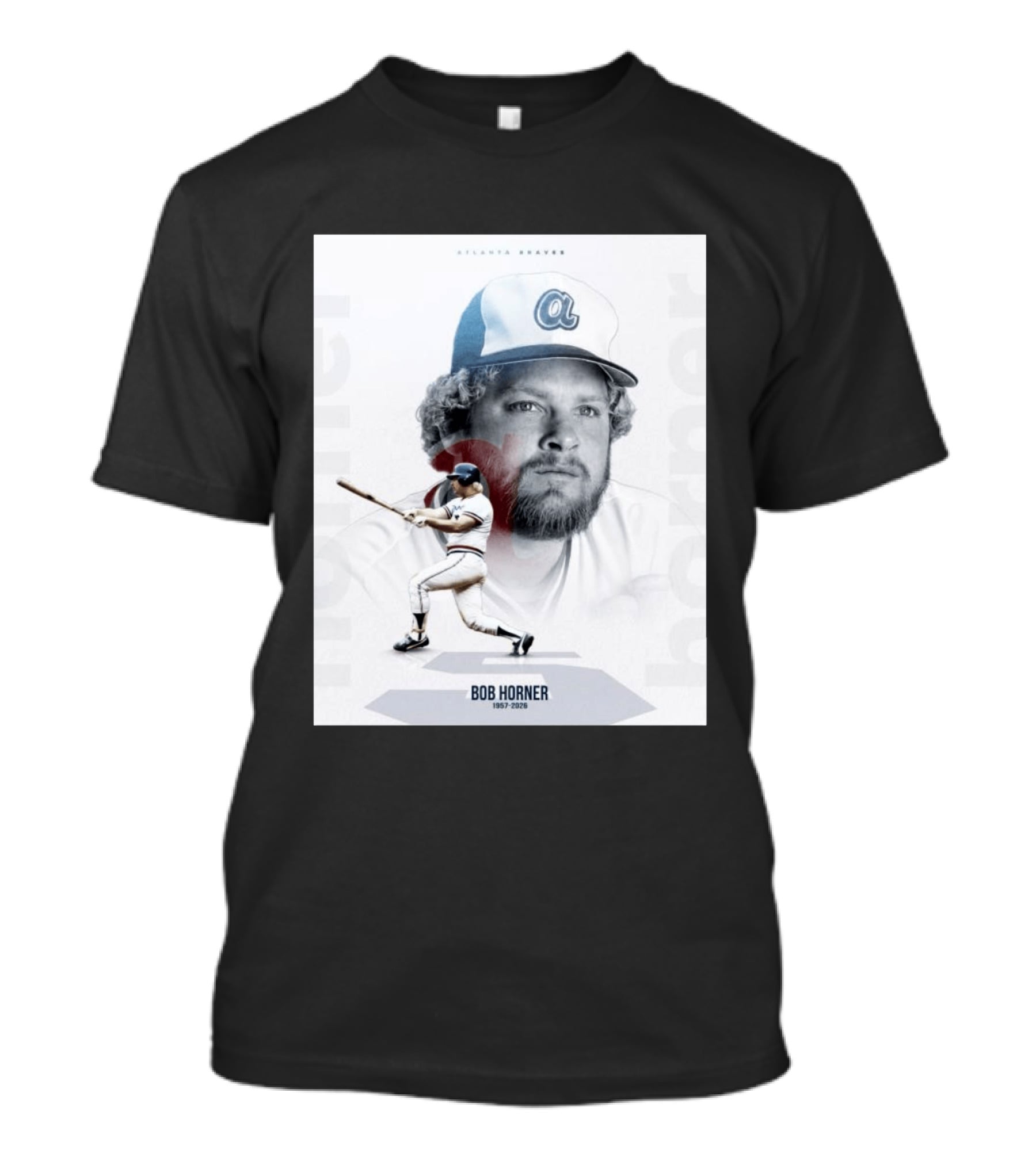 Atlanta Braves Bob Horner 1957 2026 Vintage Baseball T-Shirt