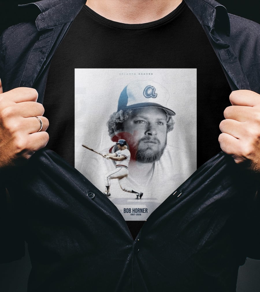 Atlanta Braves Bob Horner 1957 2026 Vintage Baseball T-Shirt
