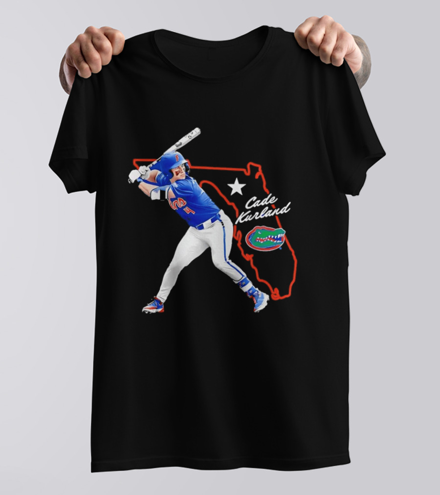Cade Kurland Florida Gators Men's College Baseball NCAA Florida Outline Star Gators T-Shirt
