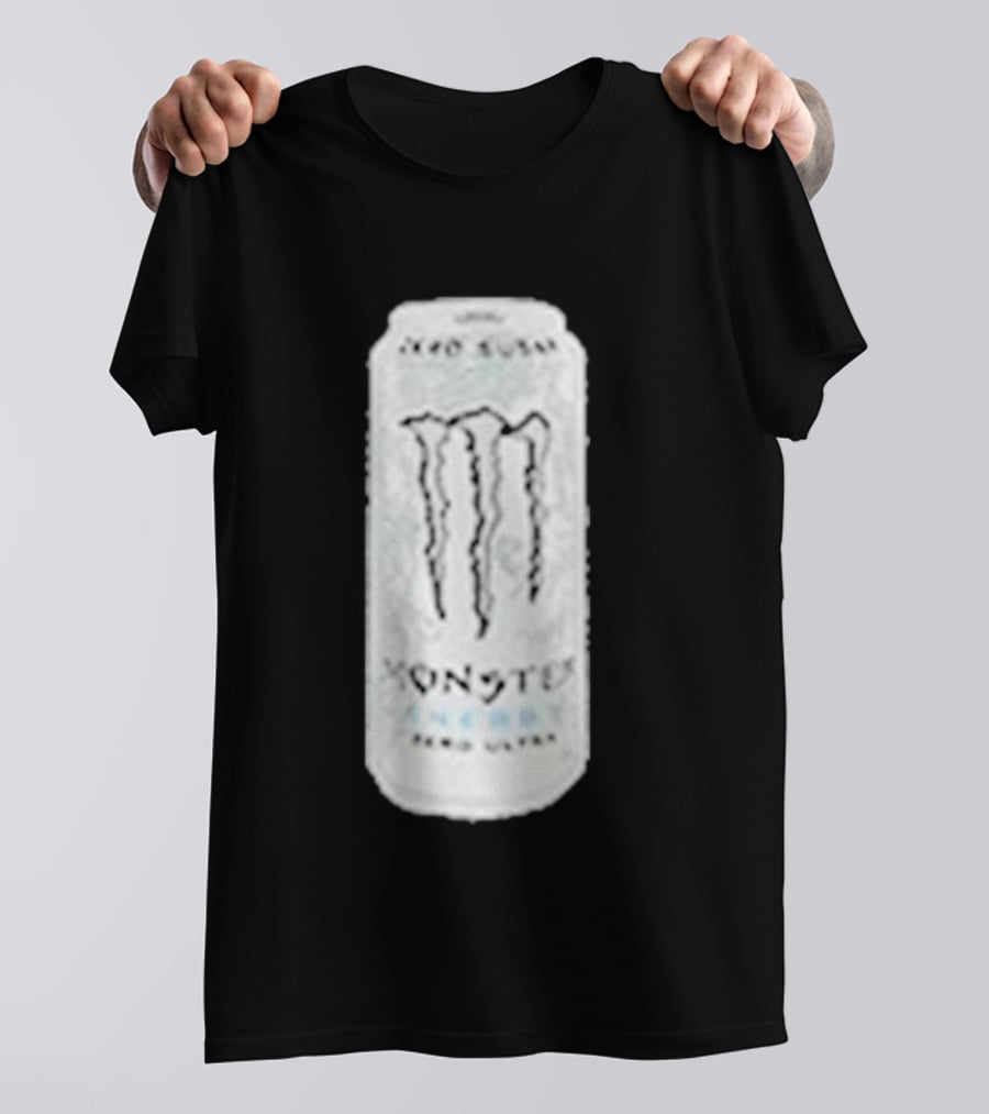 Monster Energy Zero Sugar White Can Patch T-Shirt