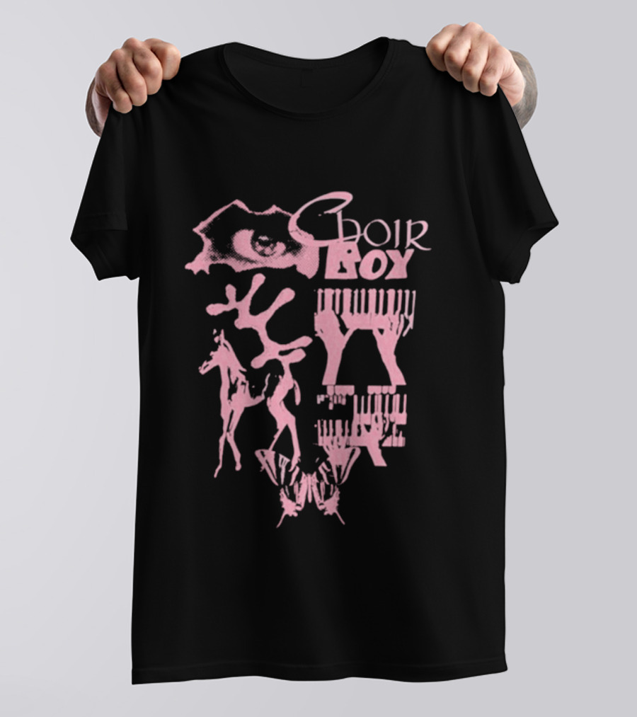 Choir Boy Collage Pink Abstract Elements And Animal Figures T-Shirt