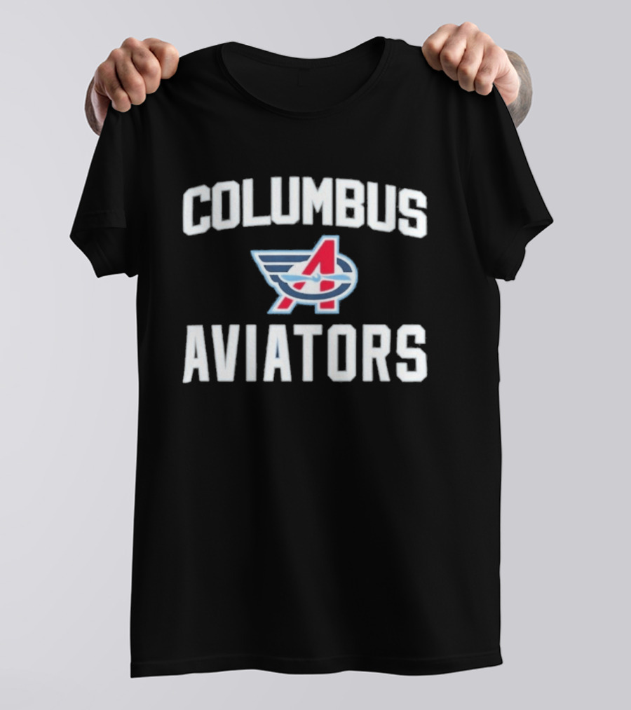 Columbus Aviators UFL Block Letter Iconic Winged T-Shirt
