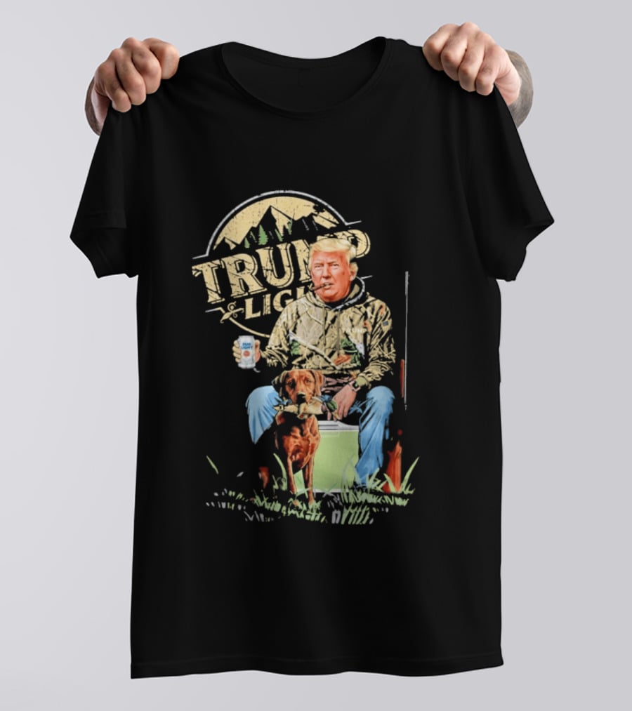 Trump Light Countryside Hunting With Dog And Beer T-Shirt