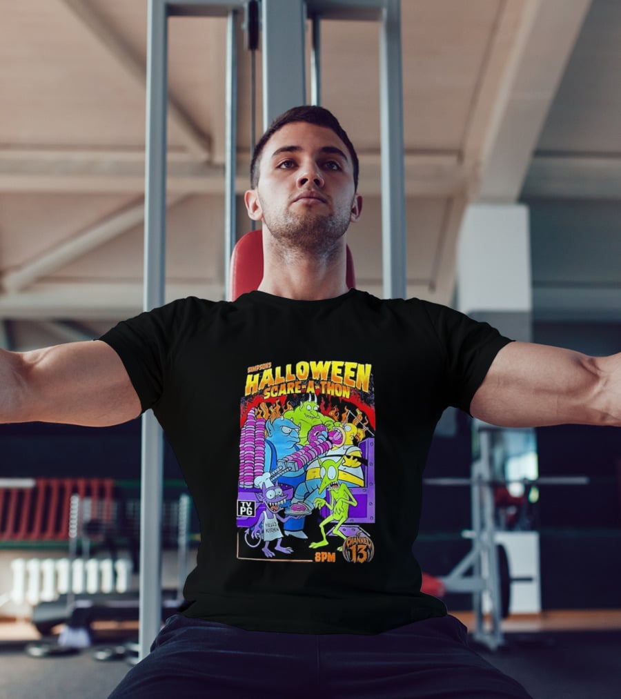 Simpsons Halloween Scare A Thon TV PG 8PM Channel 13 Hell's Kitchen Monsters And Aliens T-Shirt
