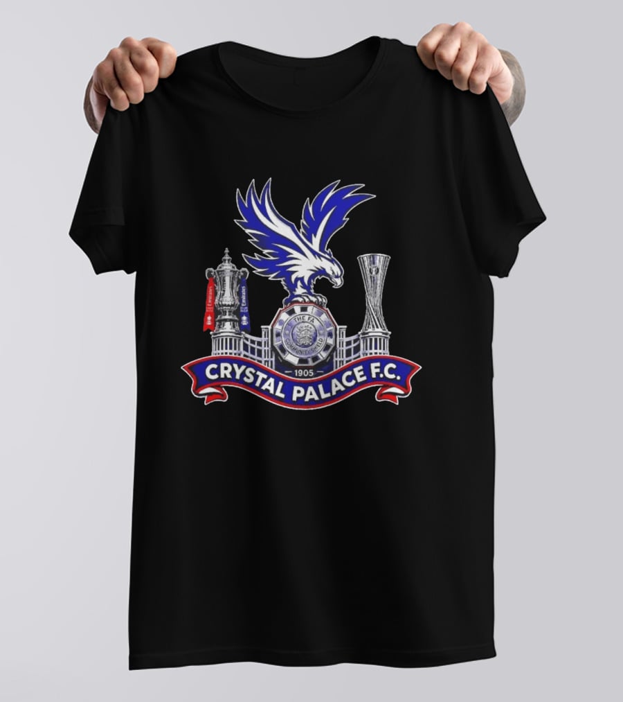 Crystal Palace FC FA Community Shield 1905 Emblem With Trophies And Eagle T-Shirt