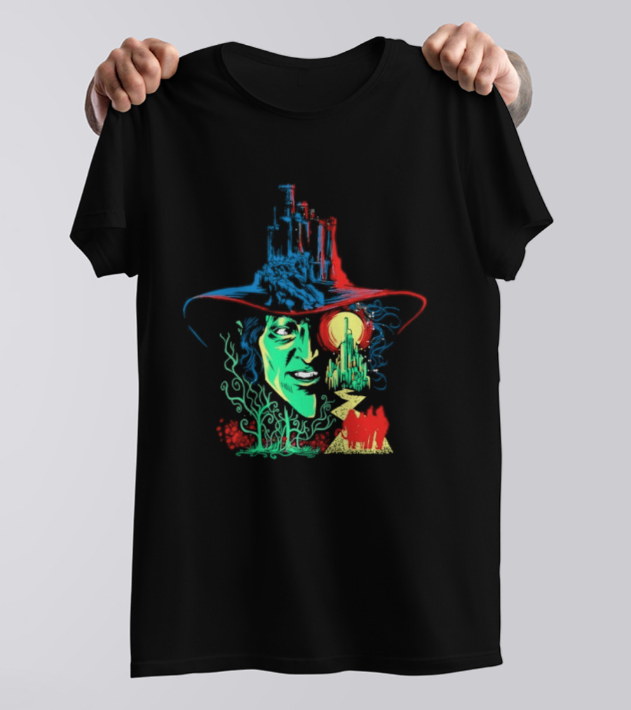 Pieces Of Oz Emerald City Wizard Face And Hat In Artistic T-Shirt