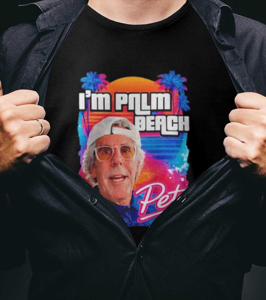 I'm Palm Beach Pete Retro Sunset Tropical Vibes Ocean Blue T-Shirt