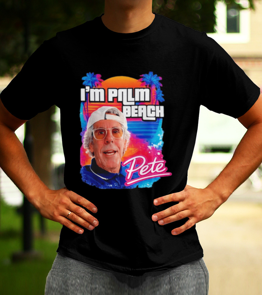 I'm Palm Beach Pete Retro Sunset Tropical Vibes Ocean Blue T-Shirt