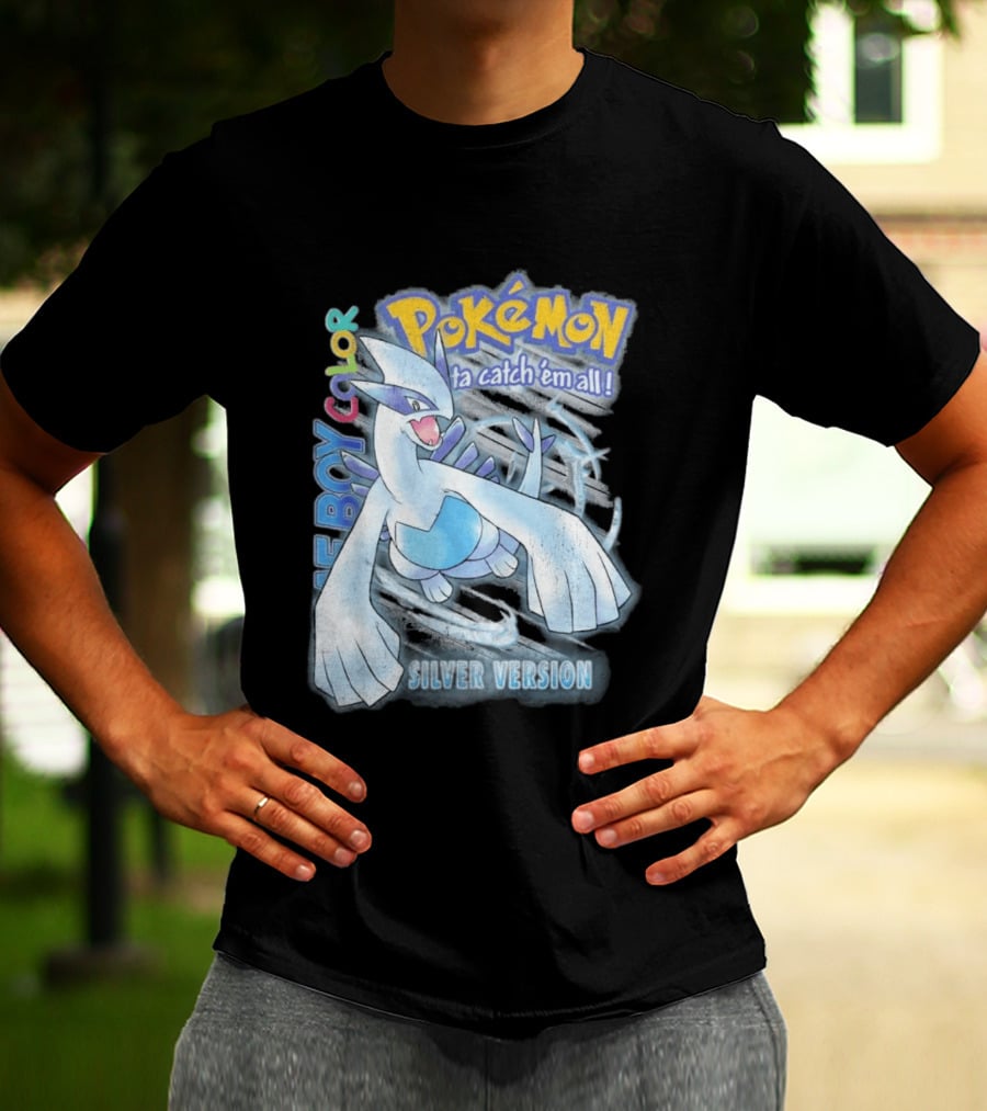 Pokémon Silver Version Game Boy Color Lugia Ta Catch 'Em All T-Shirt