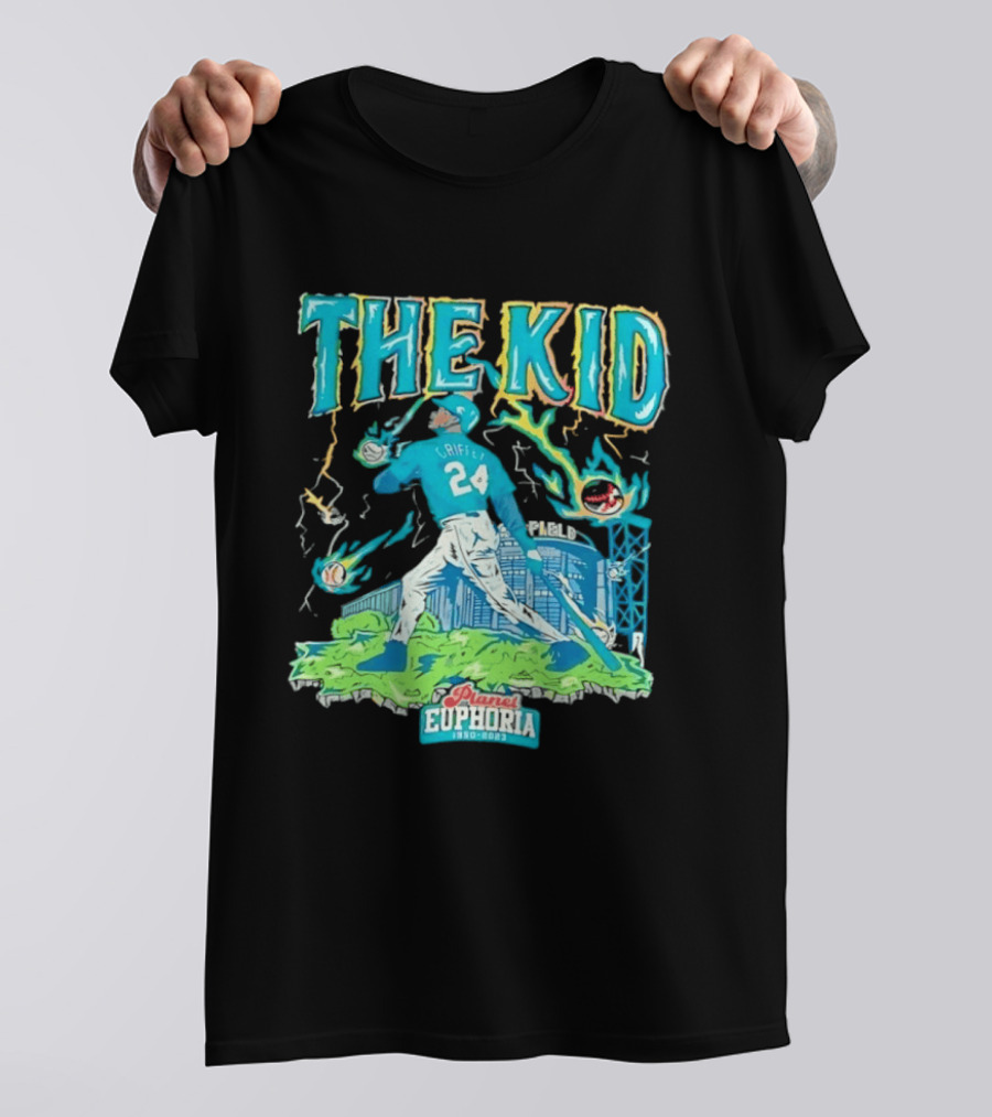 Ken Griffey Jr Seattle Mariners The Kid 24 Planet Euphoria Retro Baseball T-Shirt