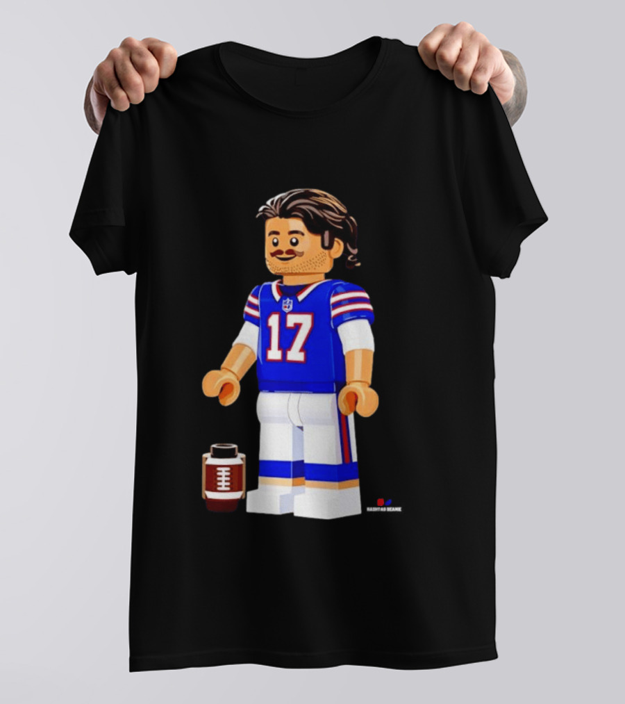 Lego Josh Allen Buffalo Bills 17 Quarterback Minifigure Football Fan Collectible T-Shirt