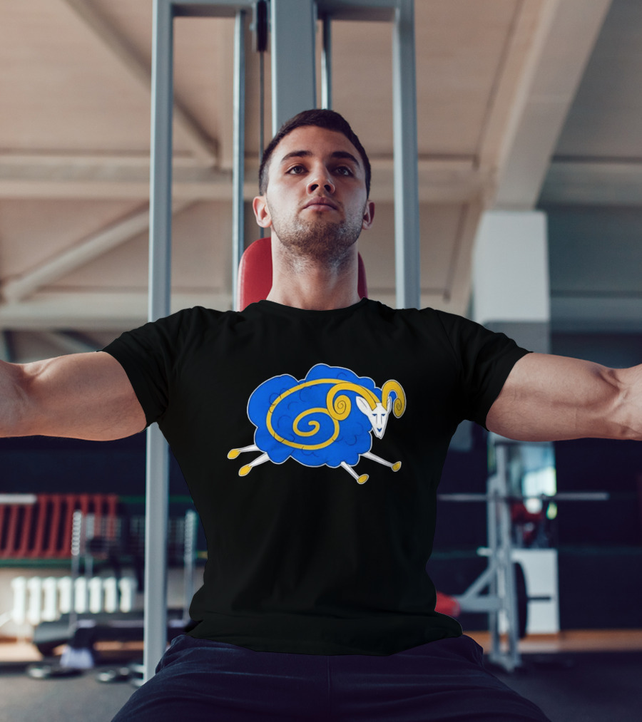 Los Angeles Rams Cursed Spiral Blue Sheep T-Shirt