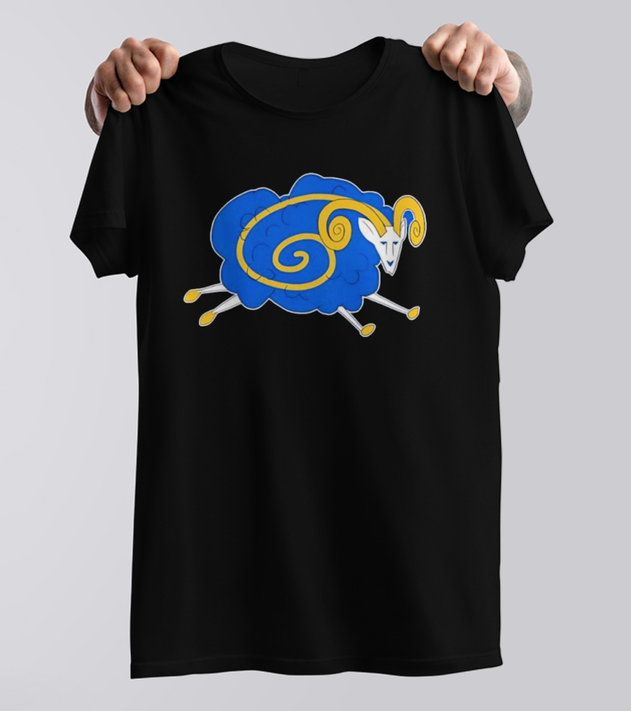 Los Angeles Rams Cursed Spiral Blue Sheep T-Shirt