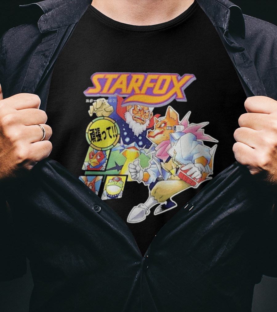 Starfox Japanese Kanji Manga Style Characters T-Shirt