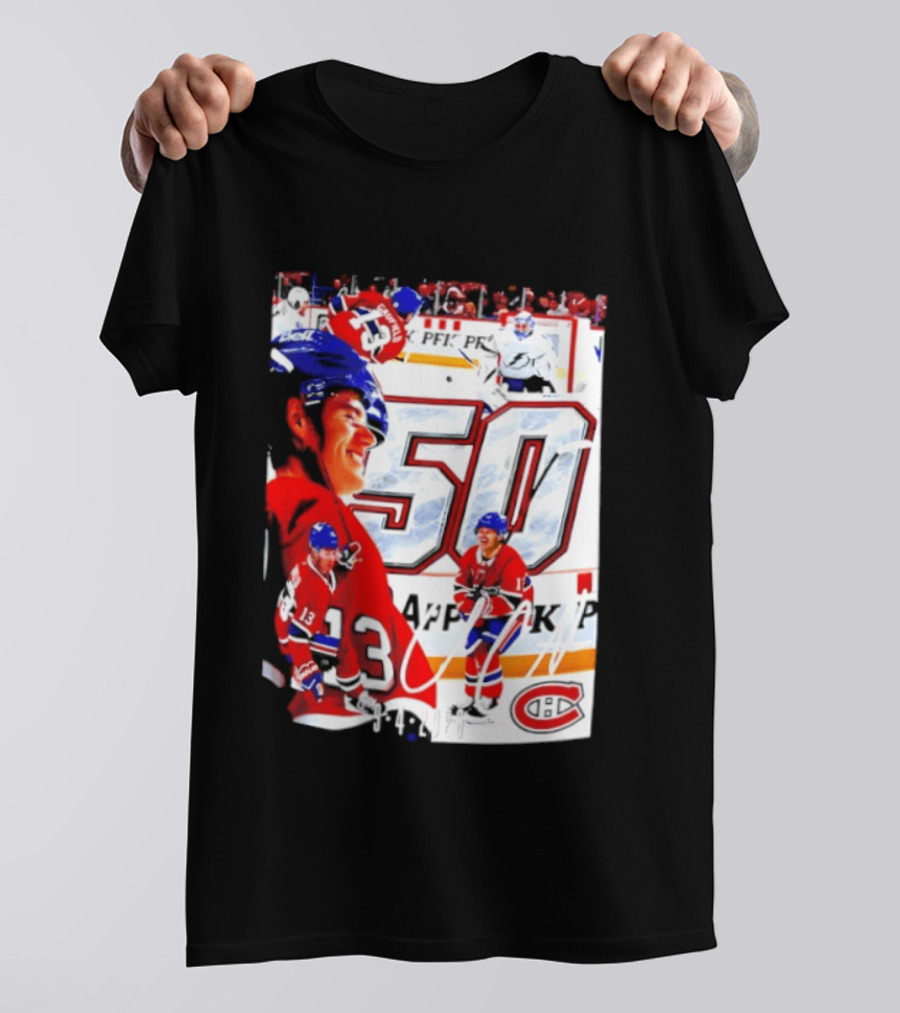Montreal Canadiens Cole Caufield 50 Goals Celebration 2026 T-Shirt