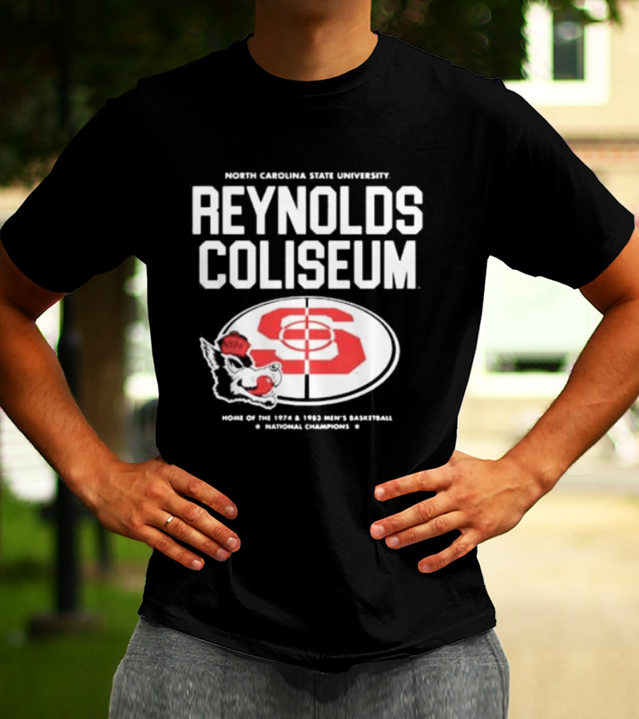 NC State University Reynolds Coliseum Home Of 1983 NCAA Men's Basketball Champions T-Shirt