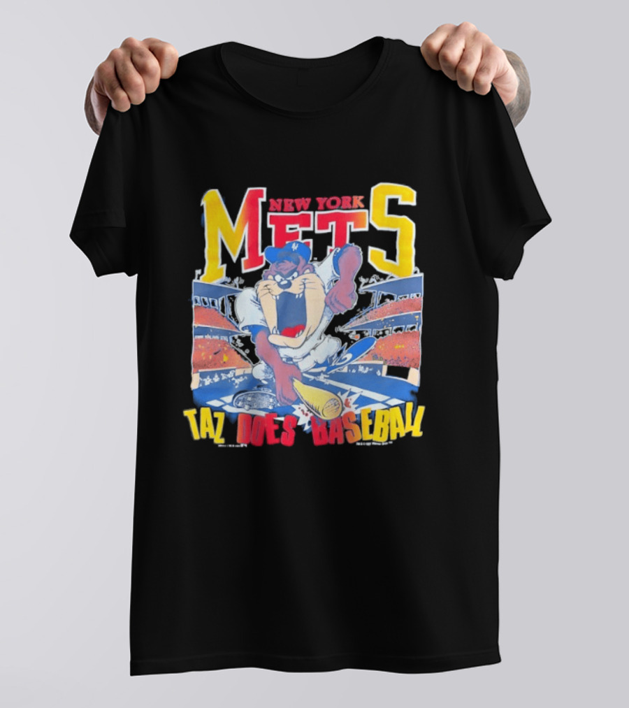 New York Mets Taz Does Baseball Stadium Scene T-Shirt