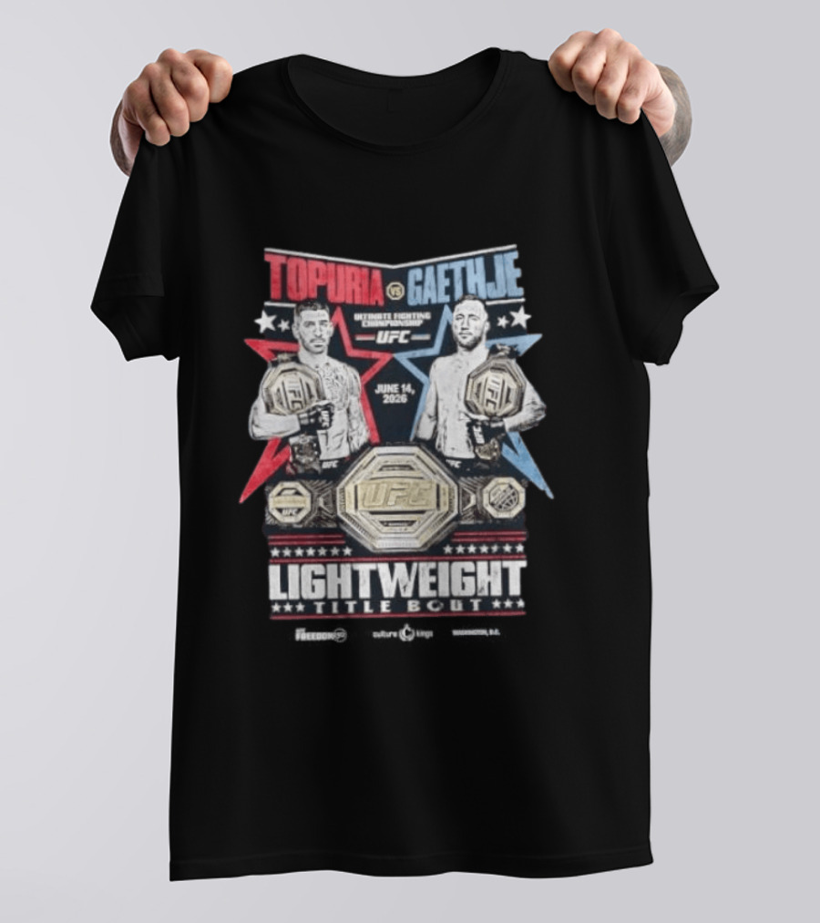 Topuria Vs Gaethje UFC Lightweight Title Bout June 14 2026 Championship T-Shirt