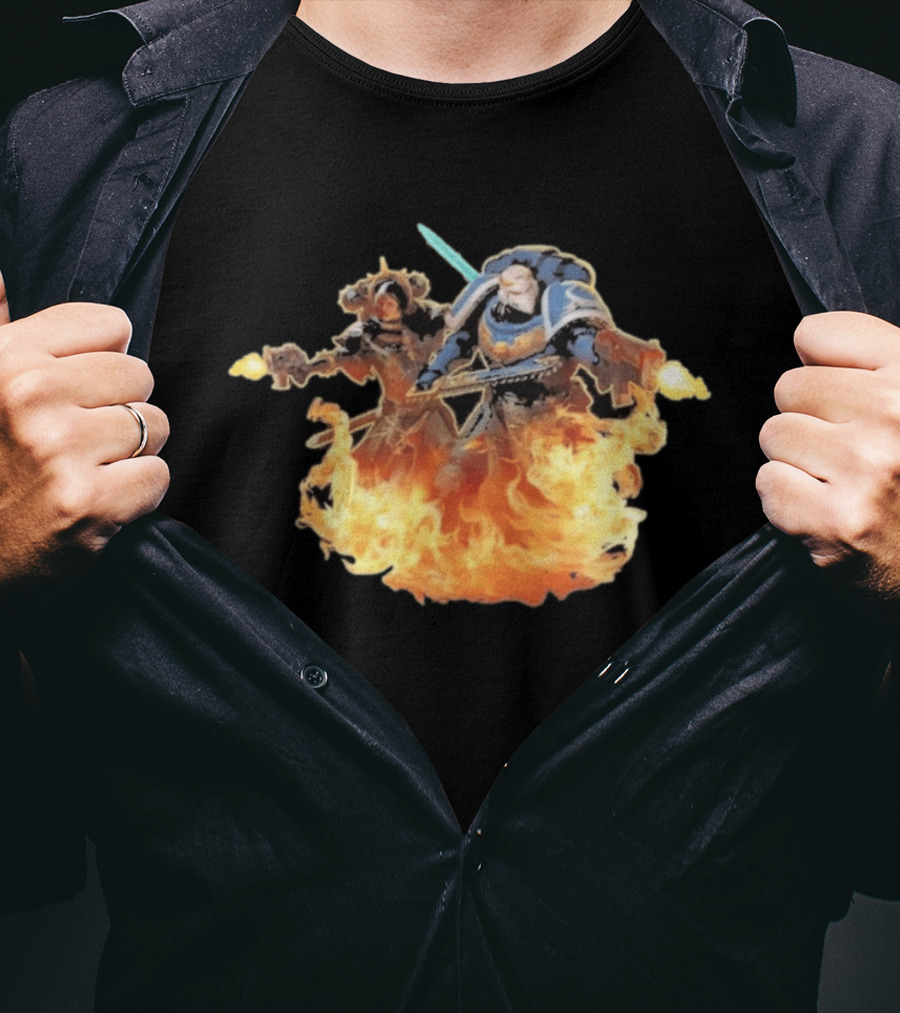 Warhammer 40 000 Boltgun II Double Battle Flames T-Shirt
